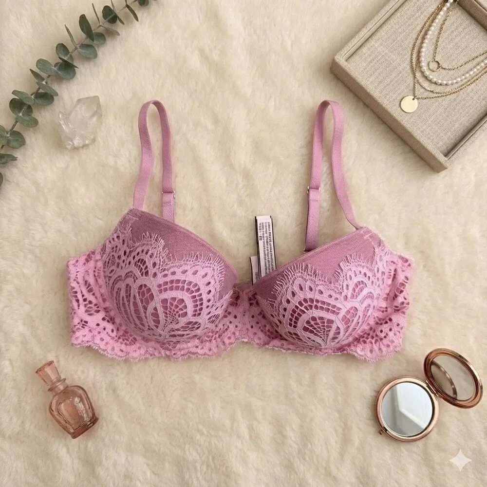 Victoria’s Secret Dream Angels Pink Lace Demi Bra 34C